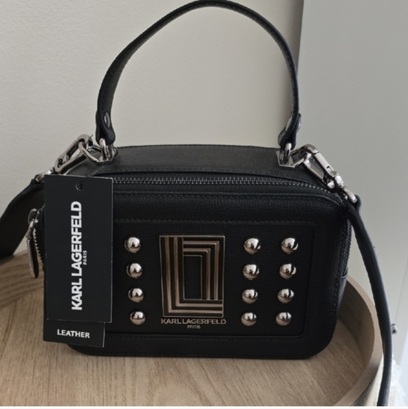 Karl Lagerfeld Handbags - Brand New Karl Lagerfeld Black Studded Crossbody